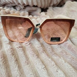 Fashion Peach Brown and Cream Sunglasses New